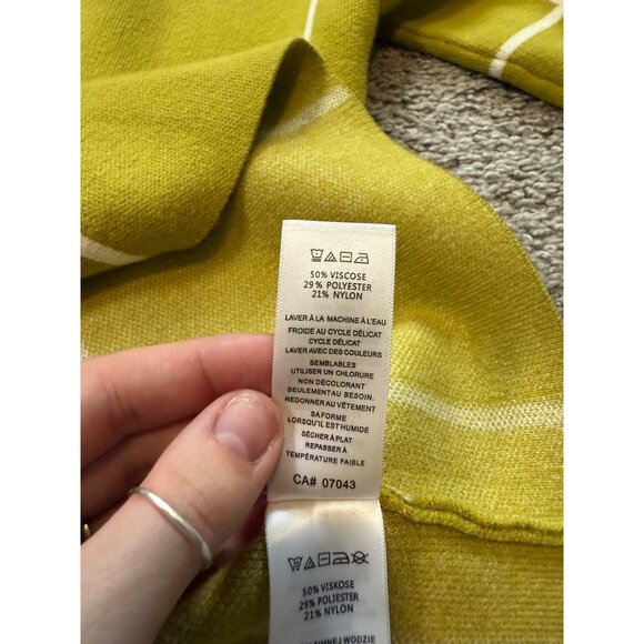 Cynthia Rowley Womens XS Olive & White Grid Turtleneck Sweater Soft - Picture 7 of 9